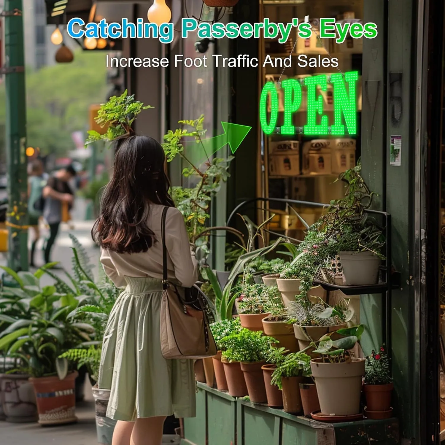 30"x10" Large LED Open Signs for Business Super Bright Unique Design Open Sign with Hanging Installation for Window Stores Bar Hotel Retail Shops Salon Restaurant Office Green