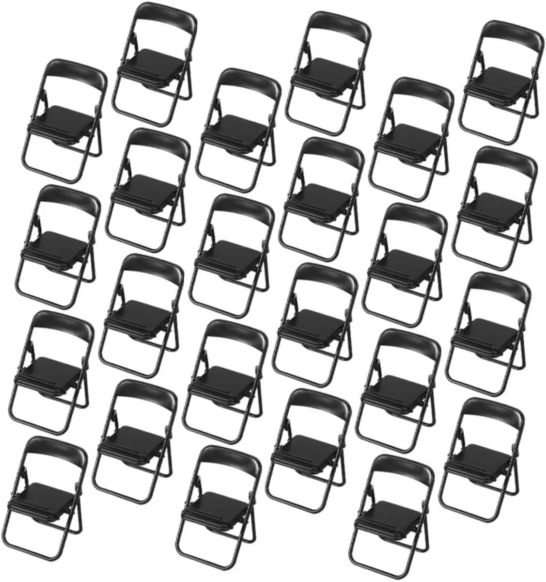 32Pcs Miniature Folding Chair Phone Stand Portable Tiny Seats for Dollhouse Decoration Space Saving Compact Design Viewing Angles for Travel