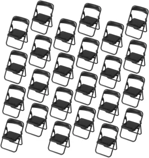 32Pcs Miniature Folding Chair Phone Stand Portable Tiny Seats for Dollhouse Decoration Space Saving Compact Design Viewing Angles for Travel