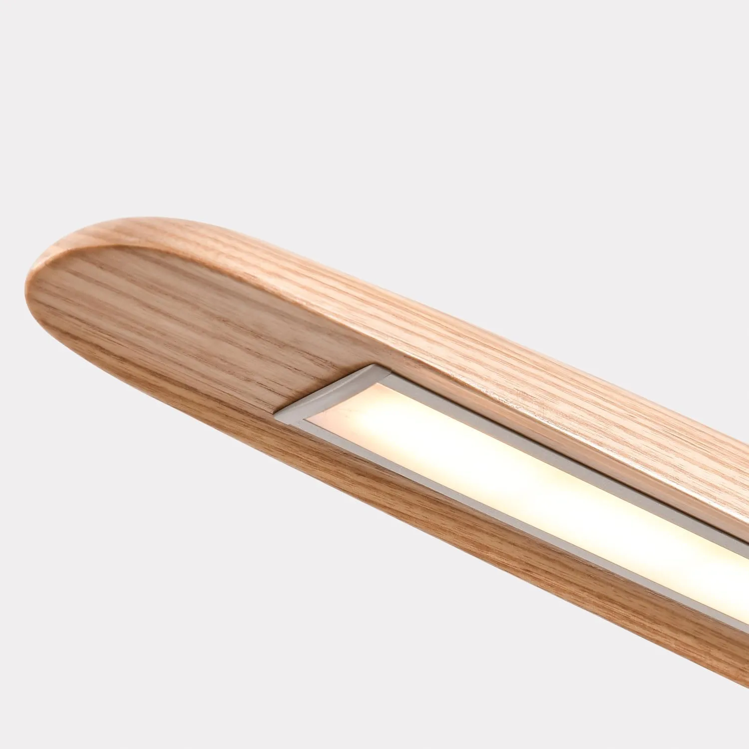 39" 24W Wood LED Linear Pendant Light Fixture Led Dining Room Light Dimmable Hanging Light Fixture for Dining Room Kitchen Island Pool Table Lights Natural Wood Color