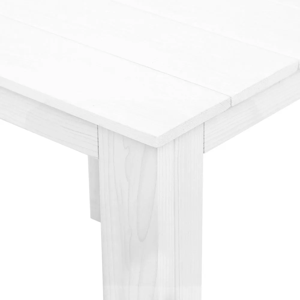 3PC Adirondack Foldable Outdoor Armchair Set - White