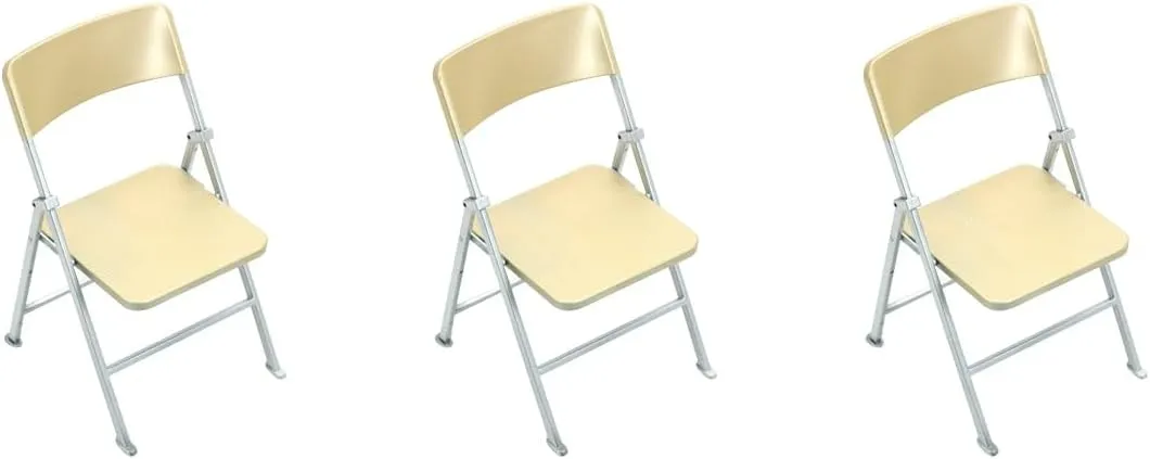 3PCS Dollhouse Folding Chair Miniature Furniture Creative Folding Chair Shape Mobile Phone Holder Cute Phone Stand 1/12 Scale Adjustable Chair Dollhouse Accessories