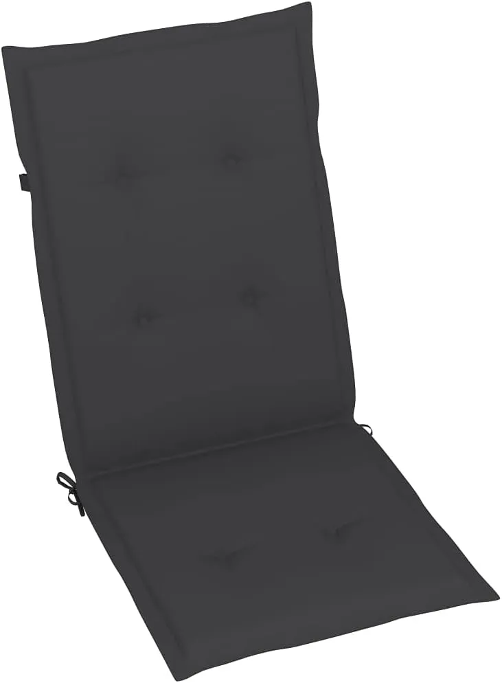 4-Piece Solid Acacia Wood Patio Reclining Chairs with Cushions, Adjustable 5-Position Gray Outdoor Lounge Chairs for Garden Poolside Dining