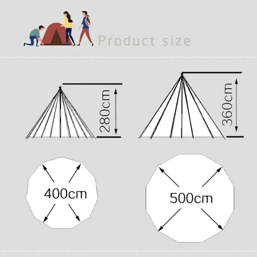 4-Season Canvas Camping Tent, Waterproof Cotton Bell Tent for 3-8 People, Wind & Snow Resistant, Easy Setup with Installation Tools, Ideal for Outdoor Adventures