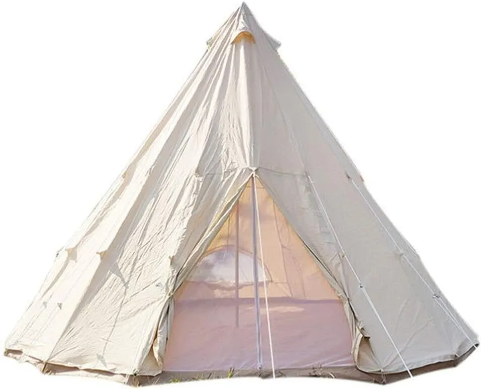 4-Season Canvas Camping Tent, Waterproof Cotton Bell Tent for 3-8 People, Wind & Snow Resistant, Easy Setup with Installation Tools, Ideal for Outdoor Adventures