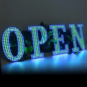 40"x14" LED Open Signs for Business Super Bright Open Sign with Business Hour Closed Open Sign for Window Stores Bar Hotel Shops Salon Restaurant Office（Blue& Green)