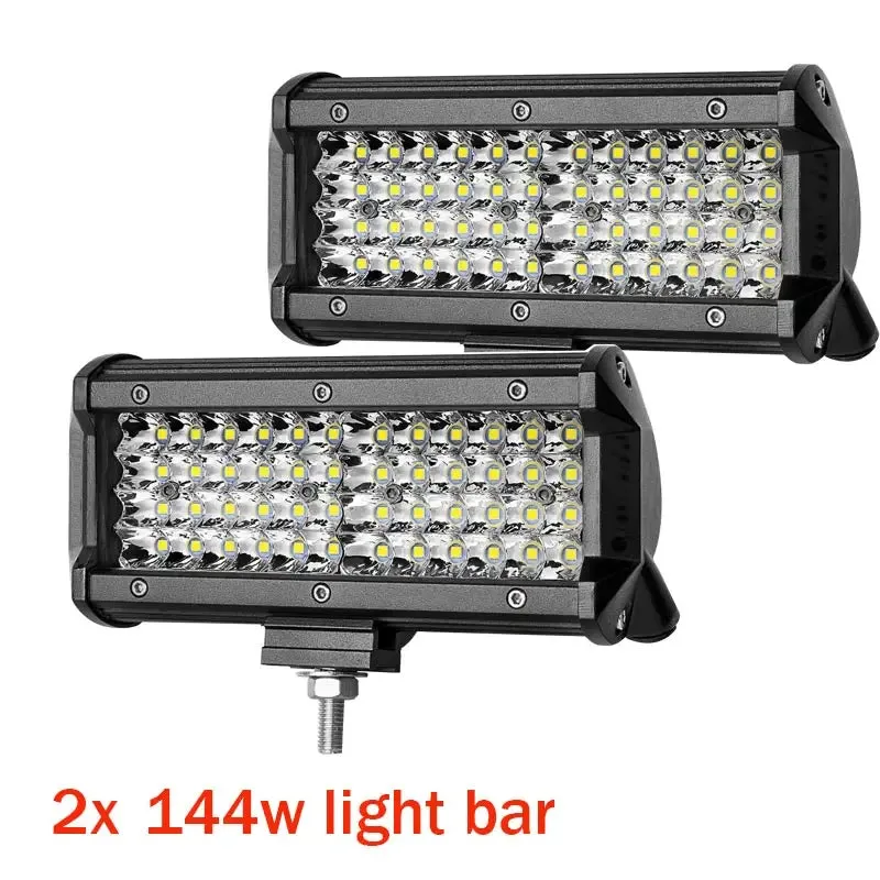 4/7 Inch 120W Combo LED Light Bar - Spot & Flood Beam, 12V 24V, for Off-Road, Work, Driving, Boat, Car, Tractor, Truck, SUV, ATV