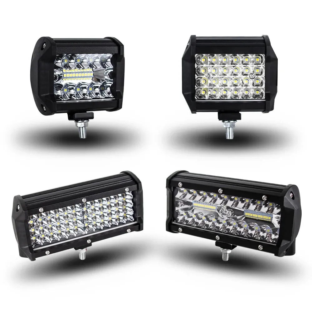 4/7 Inch 120W Combo LED Light Bar - Spot & Flood Beam, 12V 24V, for Off-Road, Work, Driving, Boat, Car, Tractor, Truck, SUV, ATV