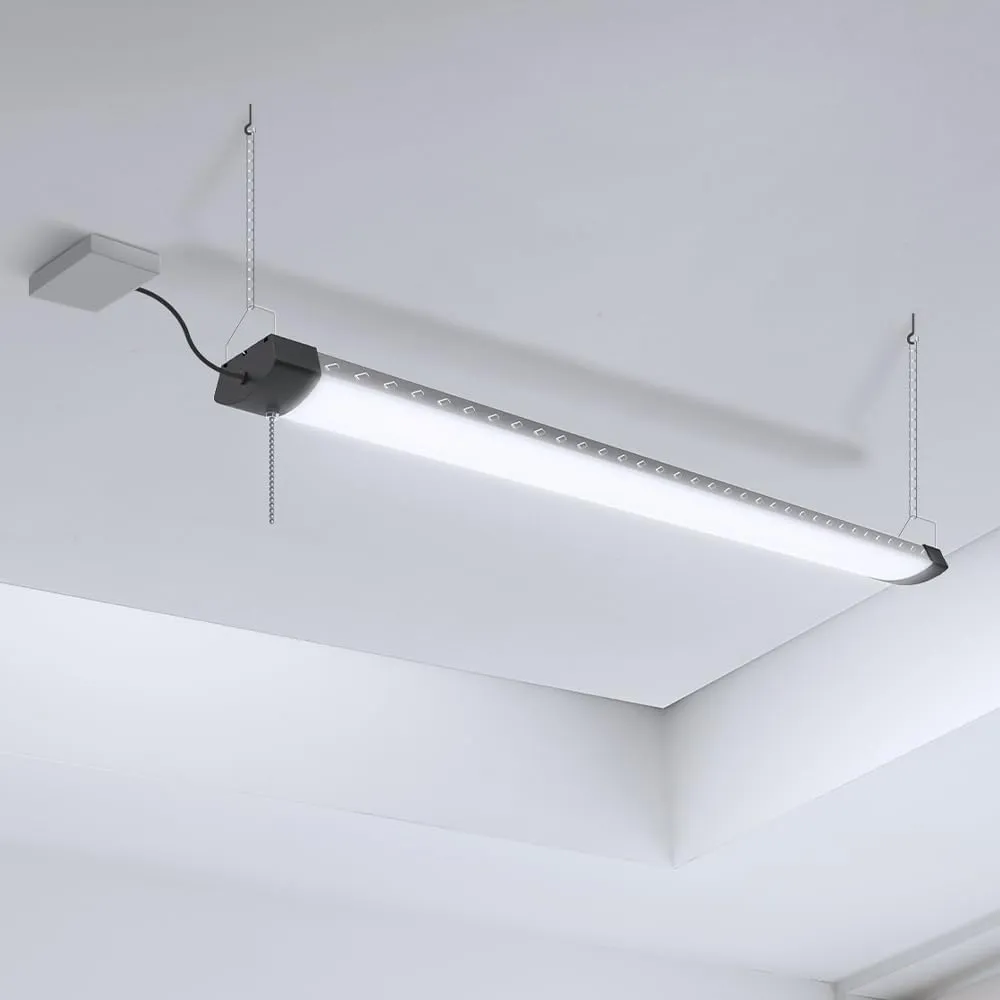 4ft LED Shop Light, 12,000 Lumens, 5000K Daylight, High Output, Linkable, Hanging/Flush Mount, Ultra-Lightweight, 120W LED Garage & Workshop Lighting, 25,000-Hour Lifespan, SHOP/4/HO/850