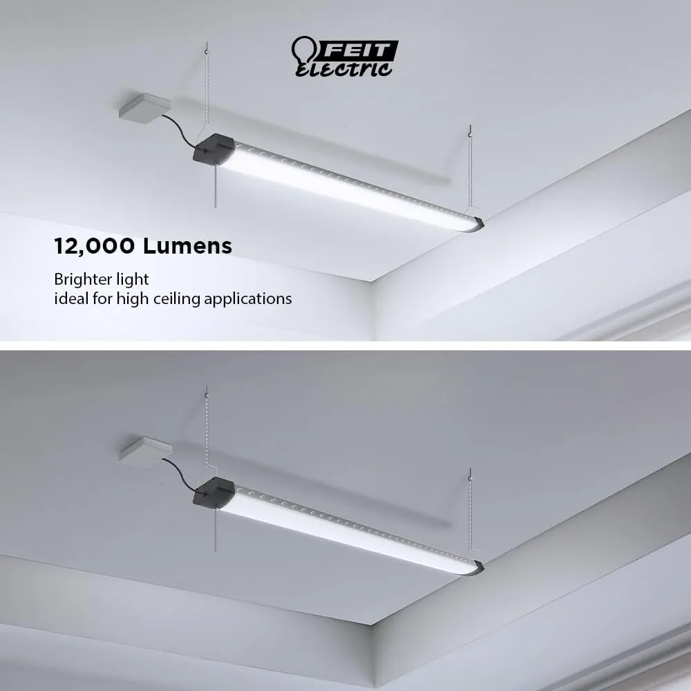 4ft LED Shop Light, 12,000 Lumens, 5000K Daylight, High Output, Linkable, Hanging/Flush Mount, Ultra-Lightweight, 120W LED Garage & Workshop Lighting, 25,000-Hour Lifespan, SHOP/4/HO/850