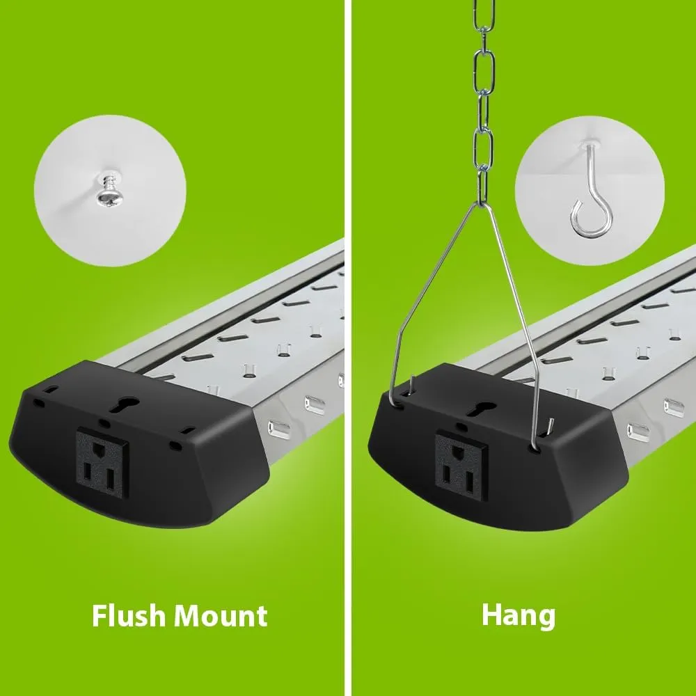 4ft LED Shop Light, 12,000 Lumens, 5000K Daylight, High Output, Linkable, Hanging/Flush Mount, Ultra-Lightweight, 120W LED Garage & Workshop Lighting, 25,000-Hour Lifespan, SHOP/4/HO/850