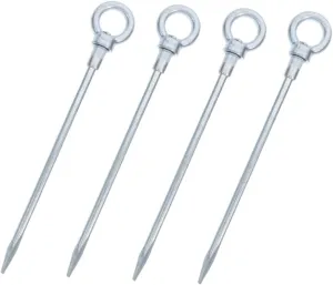 4Pcs Heavy Duty Camping Tent Stakes Galvanized Carbon Steel Ground Pegs for Outdoor Use Grass Sand Soft Soil Enhanced Stability Durability for Family Camping