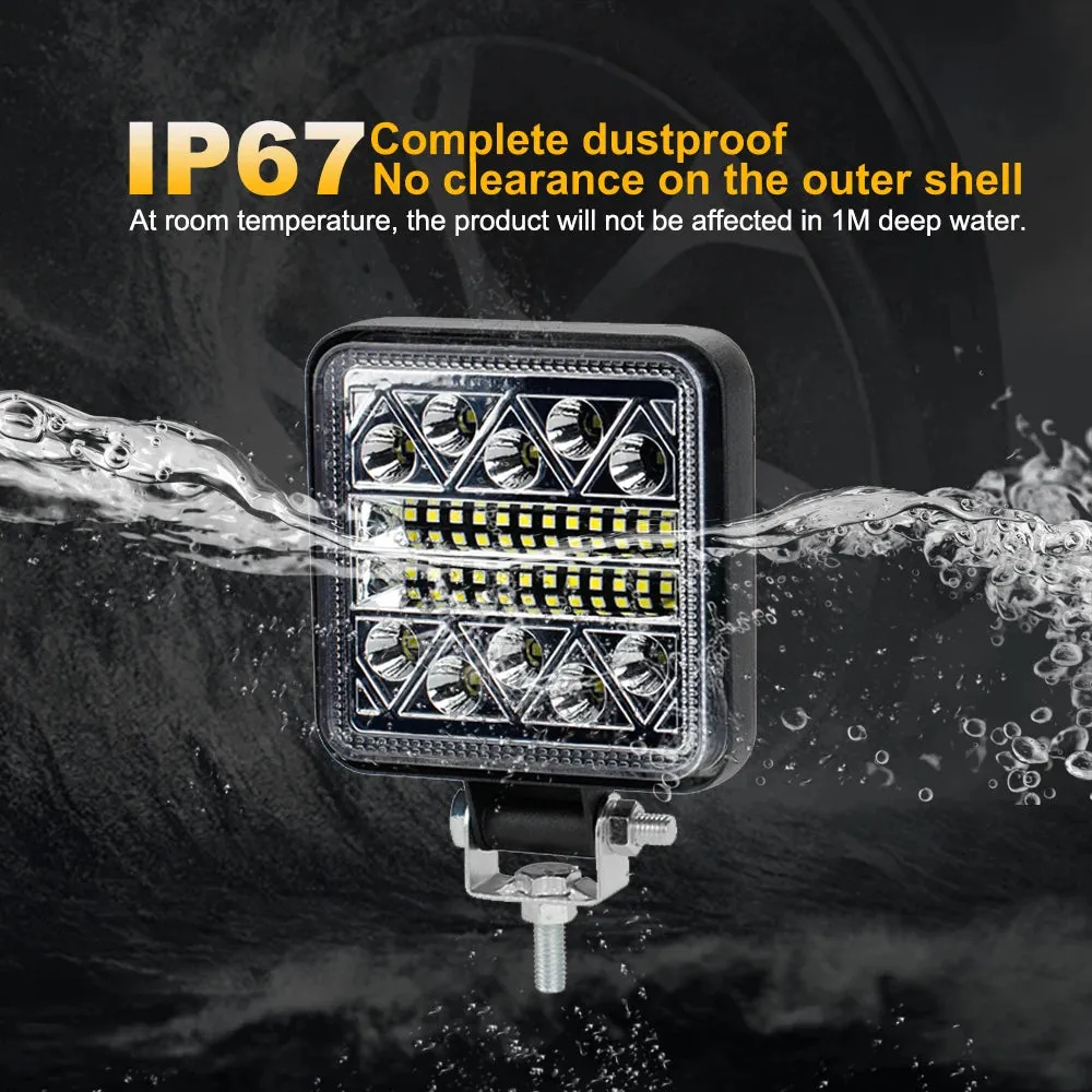4" 102W LED Work Light Bar - 12V 24V, Spot, Flood, Flash, Combo Beam, IP67 Waterproof, for Truck, Boat, 4x4, ATV, SUV, Fog Headlights