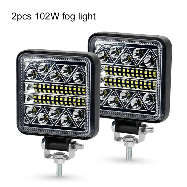 4" 102W LED Work Light Bar - 12V 24V, Spot, Flood, Flash, Combo Beam, IP67 Waterproof, for Truck, Boat, 4x4, ATV, SUV, Fog Headlights
