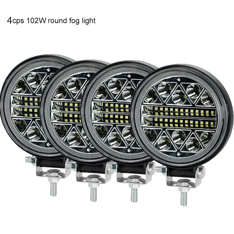 4" 102W LED Work Light Bar - 12V 24V, Spot, Flood, Flash, Combo Beam, IP67 Waterproof, for Truck, Boat, 4x4, ATV, SUV, Fog Headlights