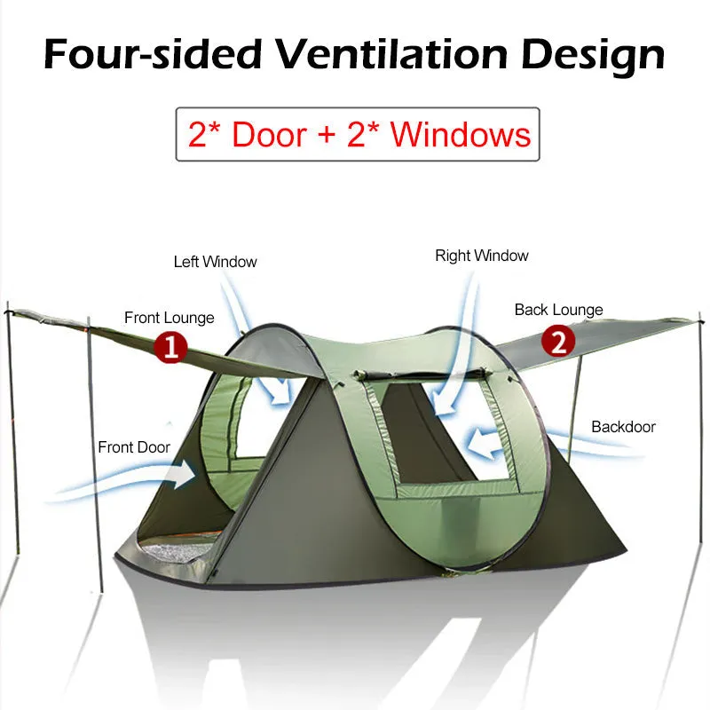 5 Automatic Full assortment Tent Up Capacity Camping to Persons 4 Large Pop Worldwide tracking