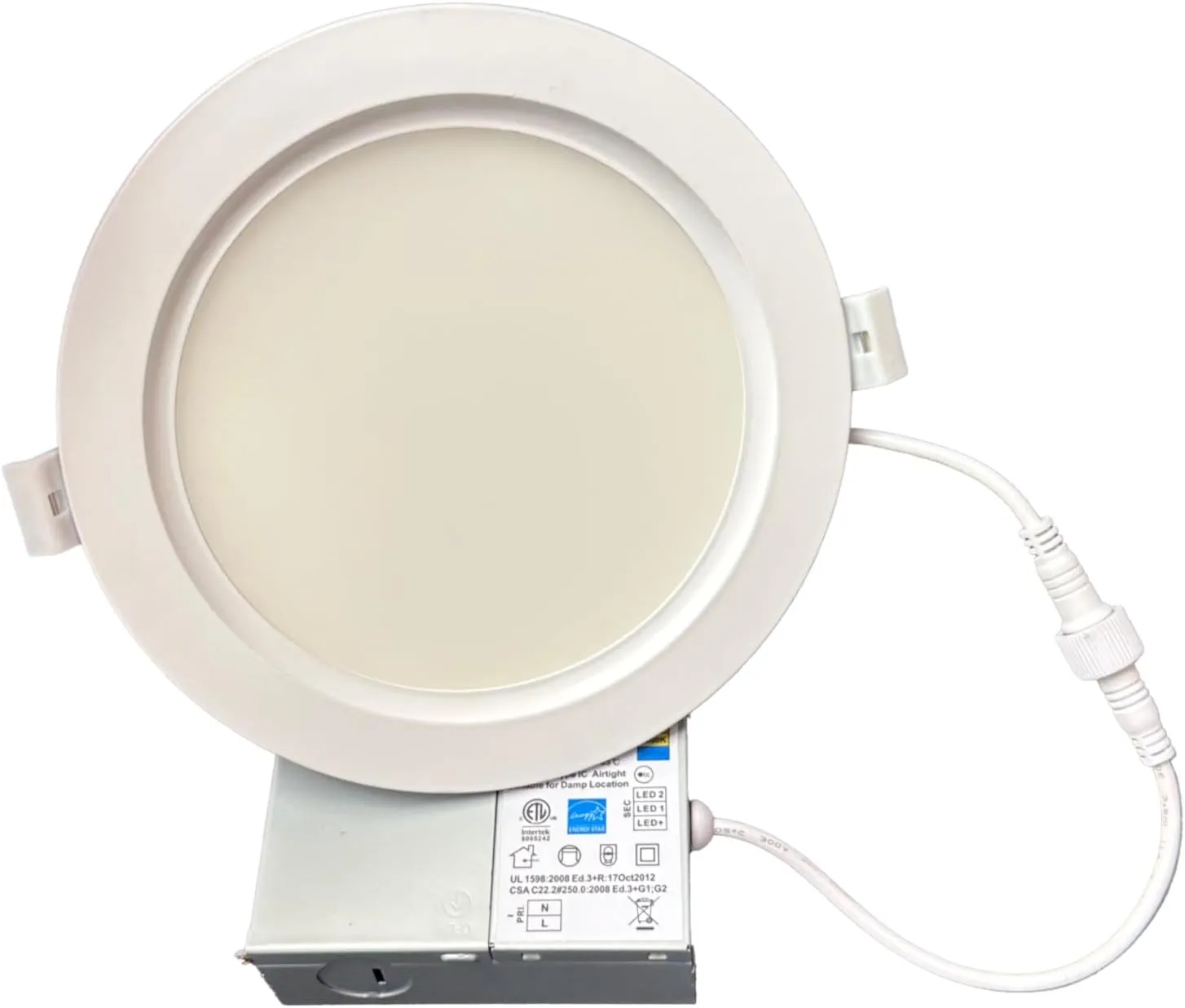 6 Inch Recessed LED Light, 6 Inch Retrofit LED Recessed Light, 16W Dimmable Slim LED Downlight, 3CCT Tunable 3000K/4000K/5000K Fixture