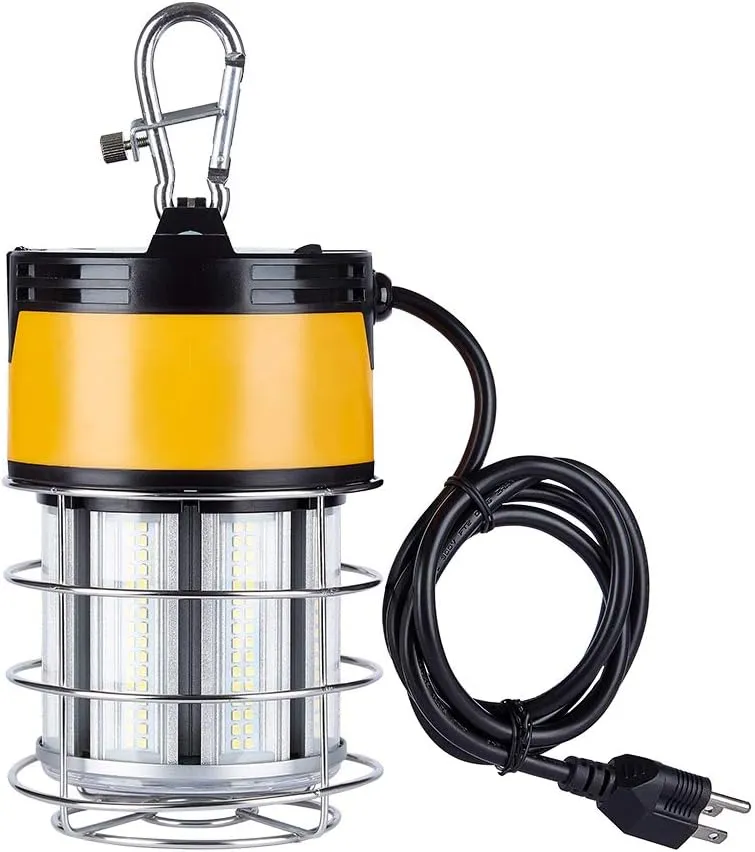 60W LED Temporary Work Lights - Construction Lighting Temp High Bay Fixture, Hanging Temporary Work Lights for Workshop Jobsite