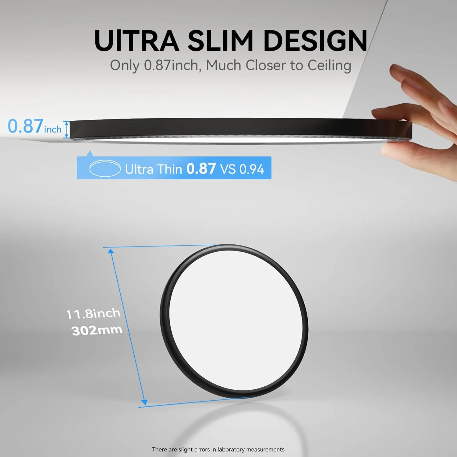 6Pack 3200lm LED Flush Mount Ceiling Light, Super Slim 12 inch LED Ceiling Light, 5000K LED Ceiling Light for Bedroom, Living Room, Dining Room (Black, Six Pack)