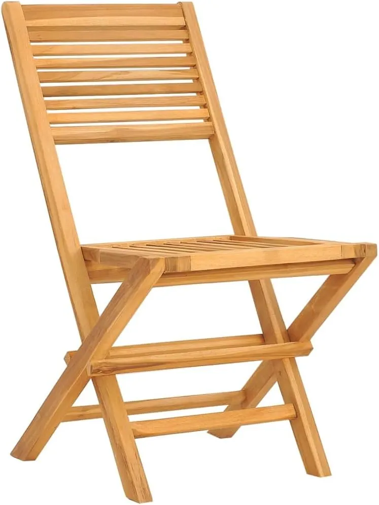 8-Piece Solid Teak Wood Folding Patio Chairs Set Outdoor Furniture 18.5x24.4x35.4 Inch Foldable Garden Chairs for Pool Backyard Beach Camping