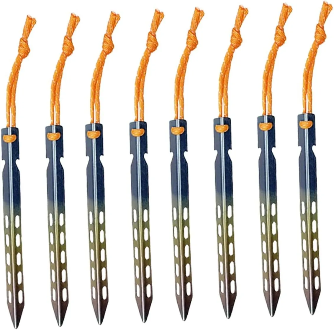 8 Pieces Camping Tent Nails Tent Pegs Lightweight Unbreakable Practical Metal Stakes for Ground Ground Pegs for Desert Tarp