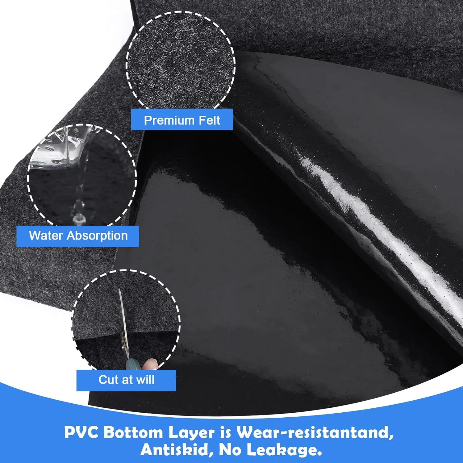 80 * 80 inch Round Hot Tub Mat, Extra Large Inflatable Spa Pad, Waterproof Slip-Proof Backing, Absorbent Pool Flooring Protector for Outdoor Indoor Use, Deck