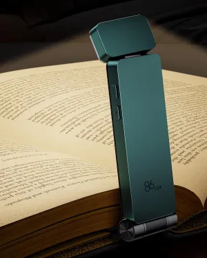 86lux Book Light, Rechargeable Clip-On LED Reading Light for Bed & Night Use - 3 Color Temperatures with Stepless Dimming, Ultralight Bookmark Design for Kids, Book Lovers, Green