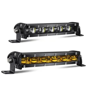 8D 8" LED Light Bar - 12V 24V Off-Road Slim Spotlight, 18W, CREE Chips, 6000K White, IP68 Waterproof, for Truck, ATV, Car, 4x4