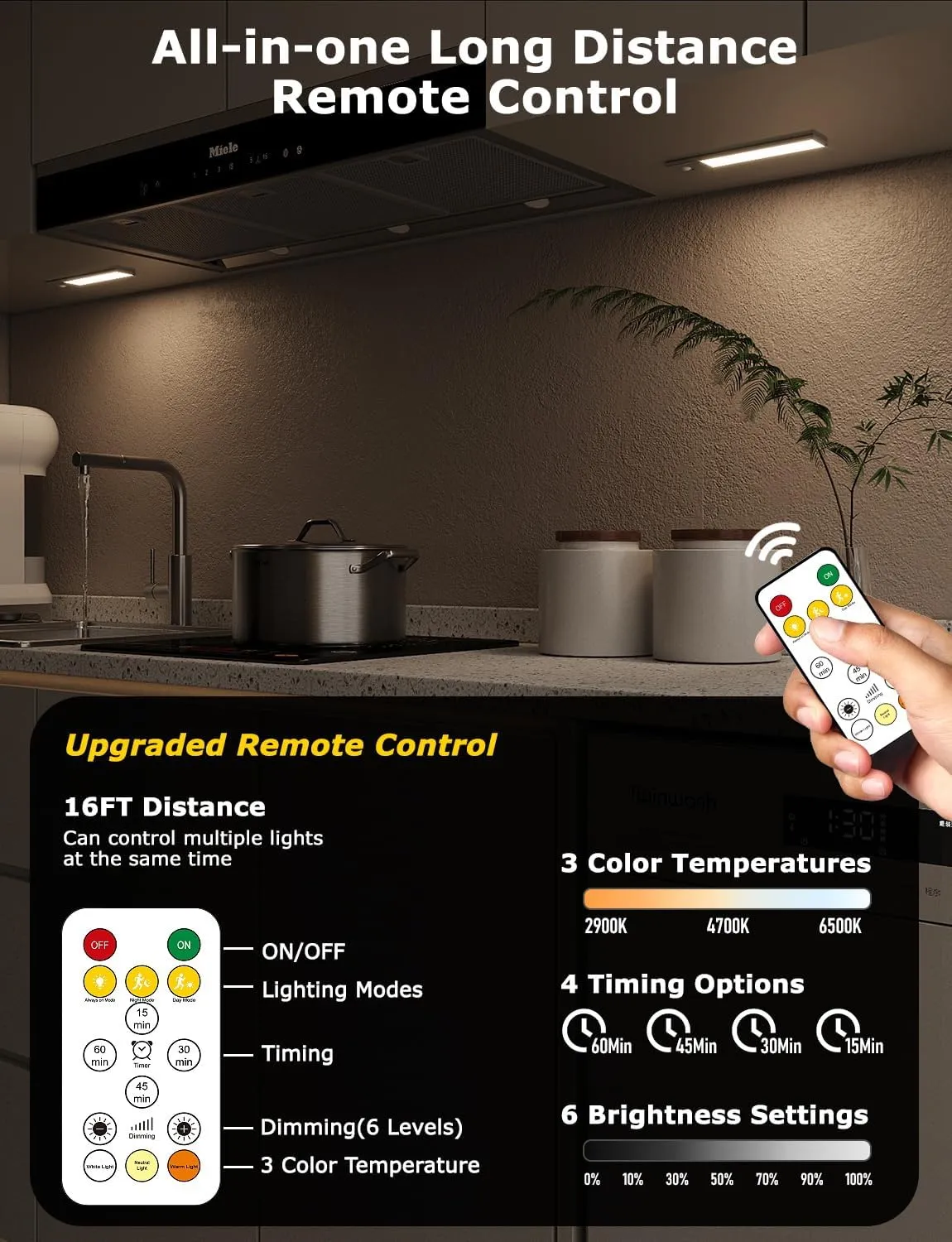 8" Ultra-Thin Under Cabinet Lighting Wireless, Aluminum Alloy Under Counter Lights for Kitchen, 3-Color-Temps Magnetic Closet Lights, Rechargeable Motion Sensor Light Indoor (4Pack, Silver)