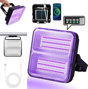 9600 mAh Rechargeable Black Light, Dimmable UV Light, 200 LED 395 nM UV Flashlight Camping Blacklight, Halloween, Body Painting, UV Paint, Fluorescent Effect