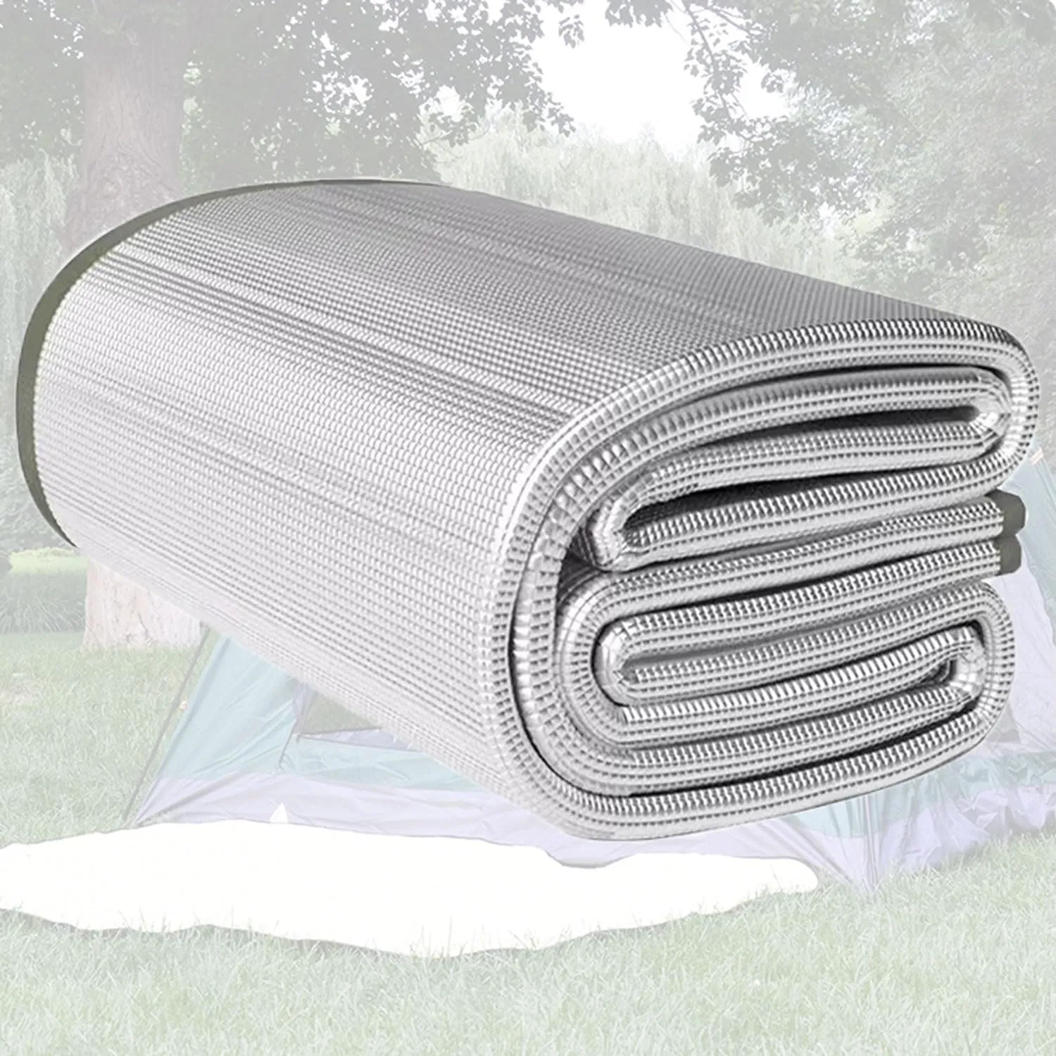 9mm Camping Mat Foam Foil Blanket for Camping Foam Pad Insulating Foil Mat Waterproof Double-Sided Moisture-Proof Foldable Sleeping Tent Pad Thermal Aluminum Camping mat for Reflecting Heat