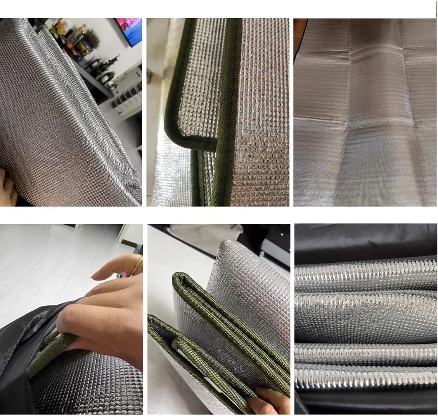 9mm Camping Mat Foam Foil Blanket for Camping Foam Pad Insulating Foil Mat Waterproof Double-Sided Moisture-Proof Foldable Sleeping Tent Pad Thermal Aluminum Camping mat for Reflecting Heat