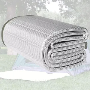 9mm Camping Mat Foam Foil Blanket for Camping Foam Pad Insulating Foil Mat Waterproof Double-Sided Moisture-Proof Foldable Sleeping Tent Pad Thermal Aluminum Camping mat for Reflecting Heat