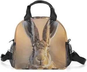 A Brown Hare Lunch Bag for Women Men Insulated Lunch Box Leakproof Lunch Tote Bag for Picnic Work Beach