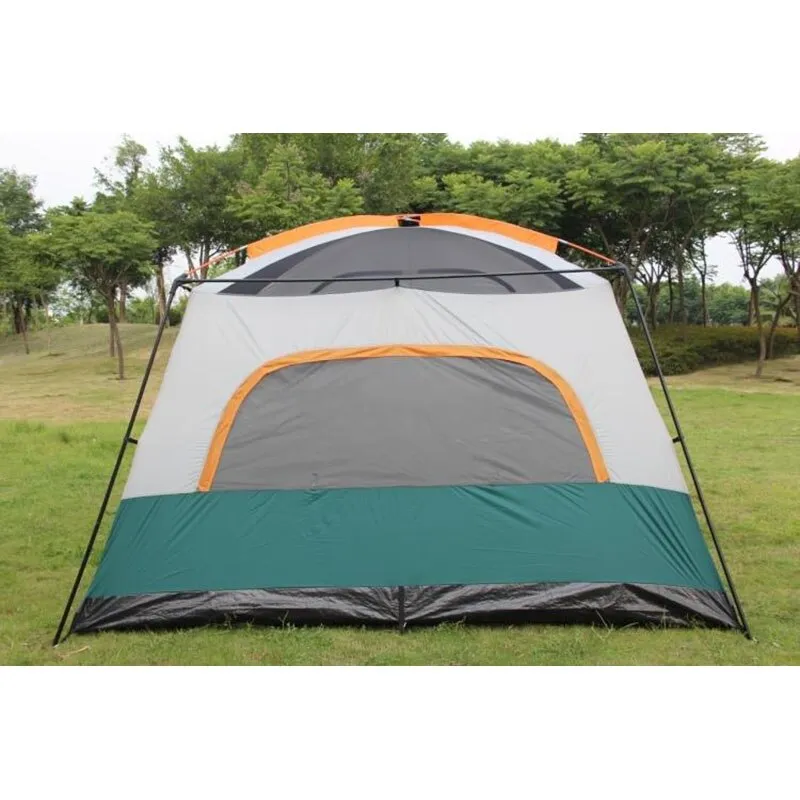 A large family camping tent with two living rooms and one hall that measures 6 10 12 square feet