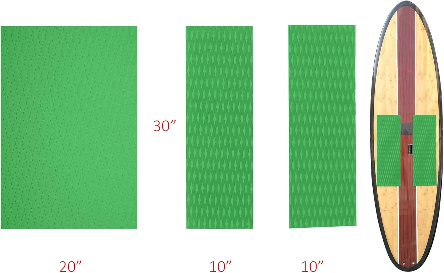 Abahub Non-Slip Traction Pad 1/2 Pieces Deck Grip Mat 30in x 20in Trimmable EVA Sheet 3M Adhesive for Boat Kayak Skimboard Surfboard SUP Black/Gray/White/Green/Navy Blue/Orange