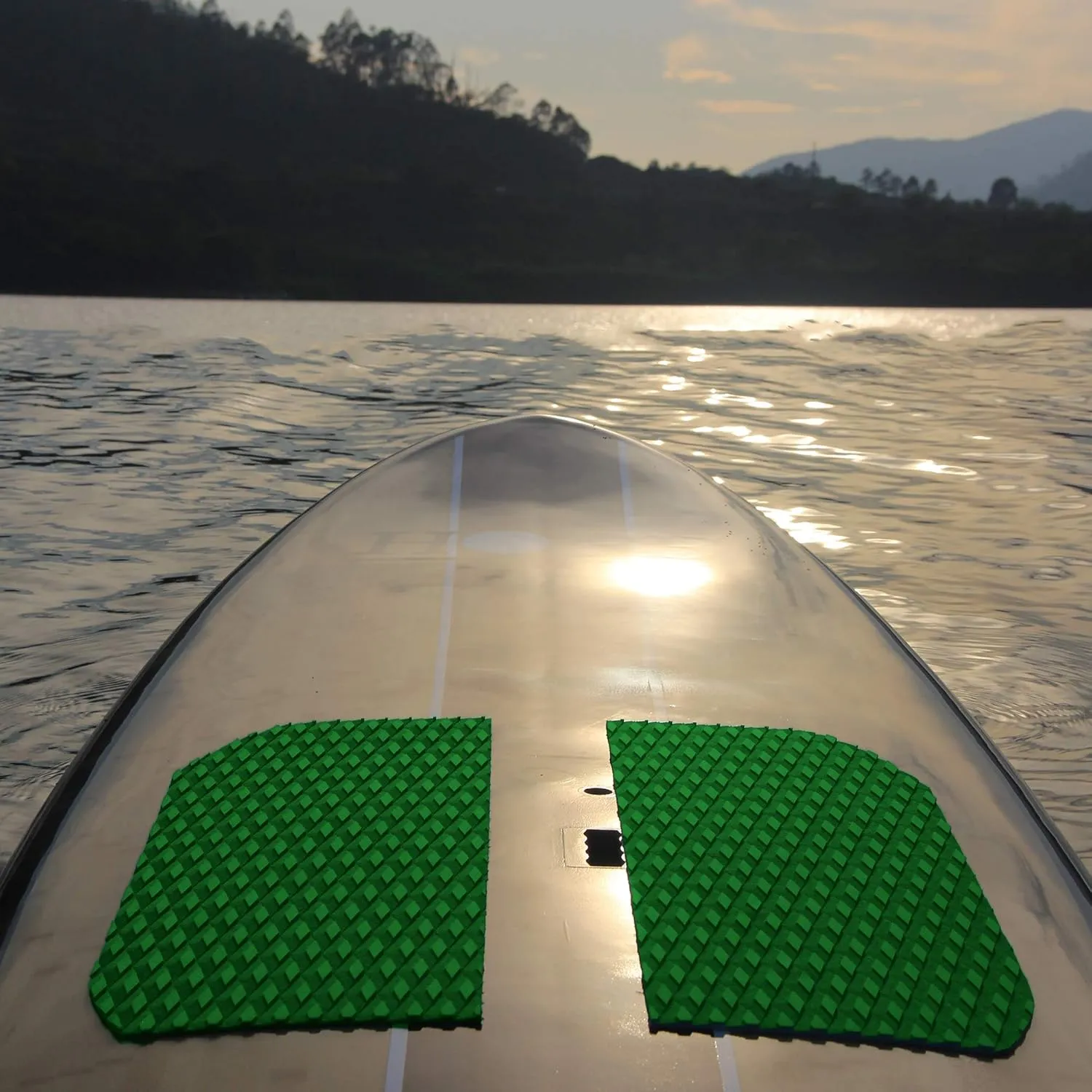 Abahub Non-Slip Traction Pad 1/2 Pieces Deck Grip Mat 30in x 20in Trimmable EVA Sheet 3M Adhesive for Boat Kayak Skimboard Surfboard SUP Black/Gray/White/Green/Navy Blue/Orange