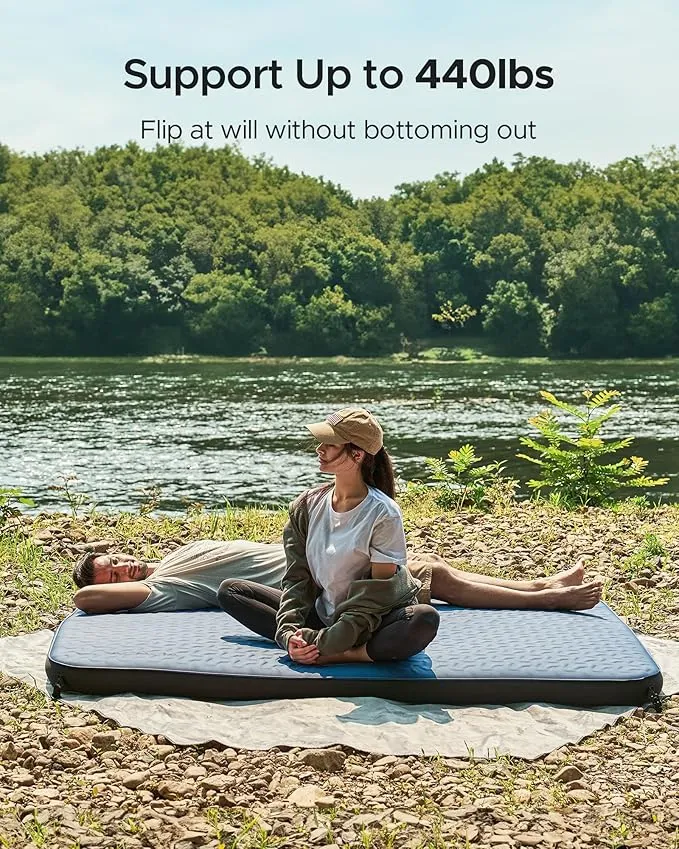ACACIA 4" Thick Self Inflating Sleeping Pad with Foam, Innovative Y-Shaped Telescopic Structure, Ultraportable Camping Air Mattress with Pump Sack, Outdoor Compact Sleep Bed for Travel Tent Car
