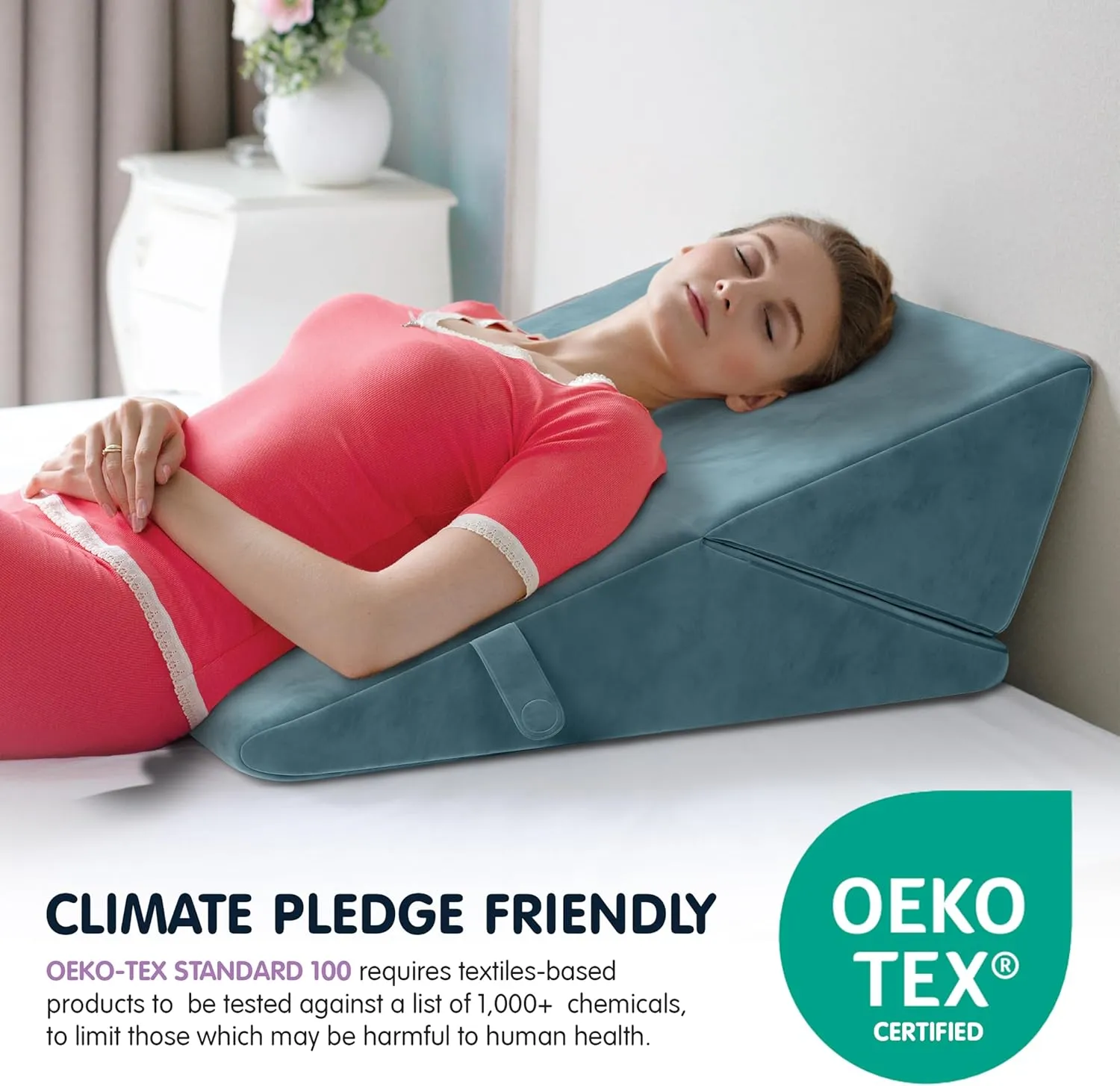 Adjustable Bed Wedge Pillow for Sleeping - Wedge Pillow for Sleep Apnea, Gerd, Acid Reflux Relief, Post Surgery - Foam Wedge Pillow for Back Pain Relief, Sleep Apnea Pillow Wedge or for Seniors