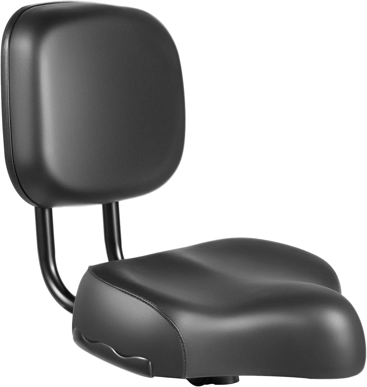 Adjustable Height Extra Wide Bike Seat with Backrest - Ergonomic Comfort Design for Men & Women, Leather Saddle Pad for eBikes, Tricycles & Big Bikes