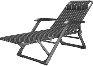 Adjustable Recliner with Headrest, 300kg Capacity, Foldable Outdoor Chair for Garden, Beach, Home, Poolside, and Camping