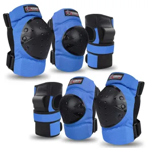 Adult & Kids Knee Pads Elbow Pads Wrist Guards Protective Gear Set for Roller Skates Scooter Inline Skating Cycling BMX Bike Skateboard Riding and Outdoor Extreme Multi-Sports