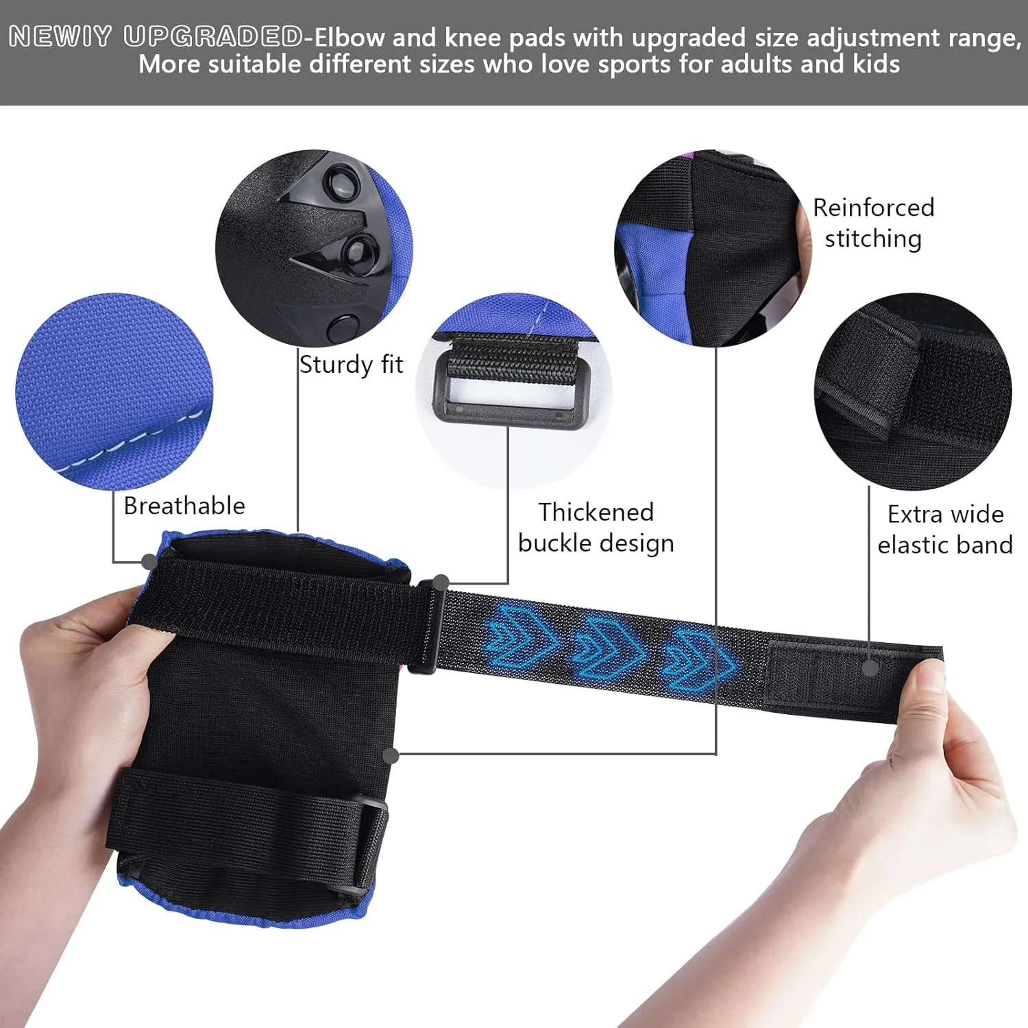 Adult & Kids Knee Pads Elbow Pads Wrist Guards Protective Gear Set for Roller Skates Scooter Inline Skating Cycling BMX Bike Skateboard Riding and Outdoor Extreme Multi-Sports