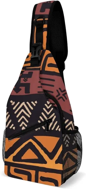 African Tribal Mudcloth A Spacious And Large Capacity Portable Adjustable Chest Bag