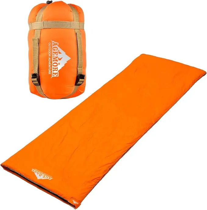 AGEMORE Ultralight Warm Weather Envelope Sleeping Bag, Lightweight Waterproof Compact Sleeping Bag, for Spring Summer & Fall, 75’’L X 30’’W Fit for Kids Teens Or Adults Outdoor Camping & Backpacking