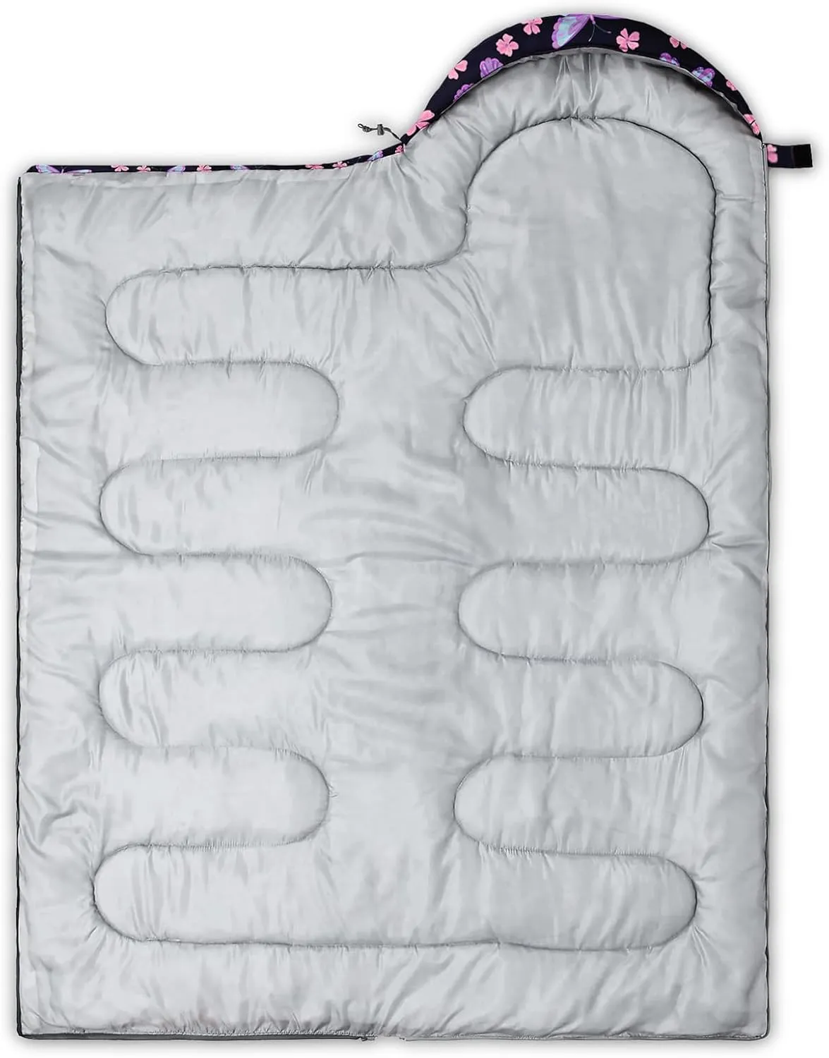 AILONEN Girls Butterfly Camping Sleeping Bags,Lightweight & Waterproof,3 Season Warm & Cool Weather,Beautiful Animal Black Sleeping Bags for Kids Adults,Travelling,Outdoors