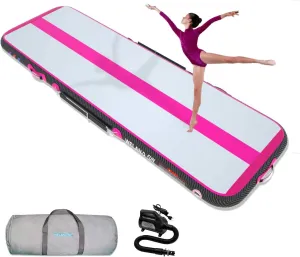 Air Mat Tumble Track 10ft/13ft/16ft/20ft Inflatable Gymnastics Tumbling Mat 4/6/8 inchs Thickness Mats for Home Use/Gym/Yoga/Training/Cheerleading/Outdoor/Beach/Park wih Electric Air Pump