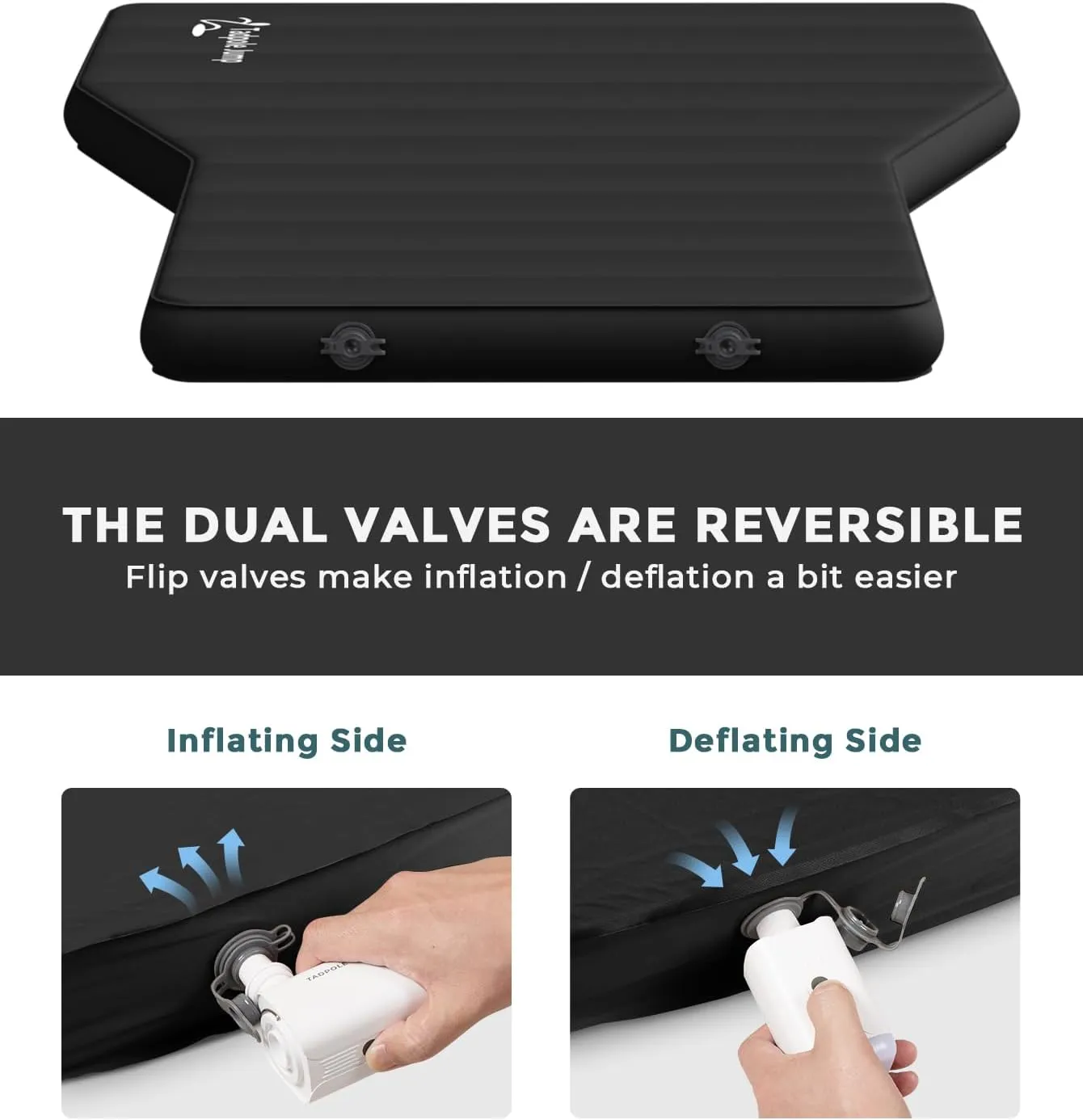 Air Mattress with Foam for Tesla Model Y, Self-Inflating Sleeping Pad for Camping SUV, Car Inflatable Bed with Rechargeable Pump (Black)