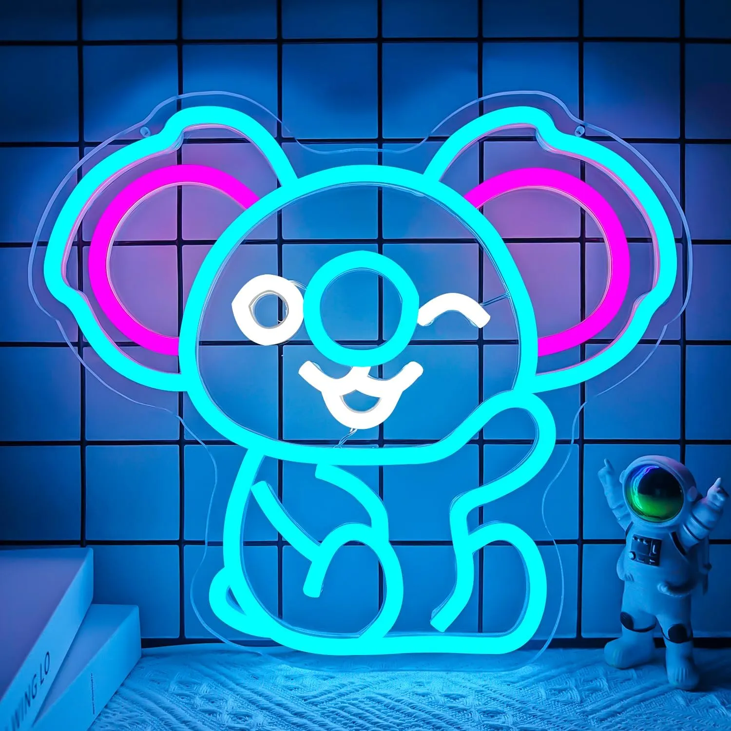 Ajoyferris Koala Neon Sign Koala Bear Neon Lights for Bedroom Dimmable USB Powered Neon Light Sign Cute Animal Light Up Sign Koala Gifts for Girls Kids