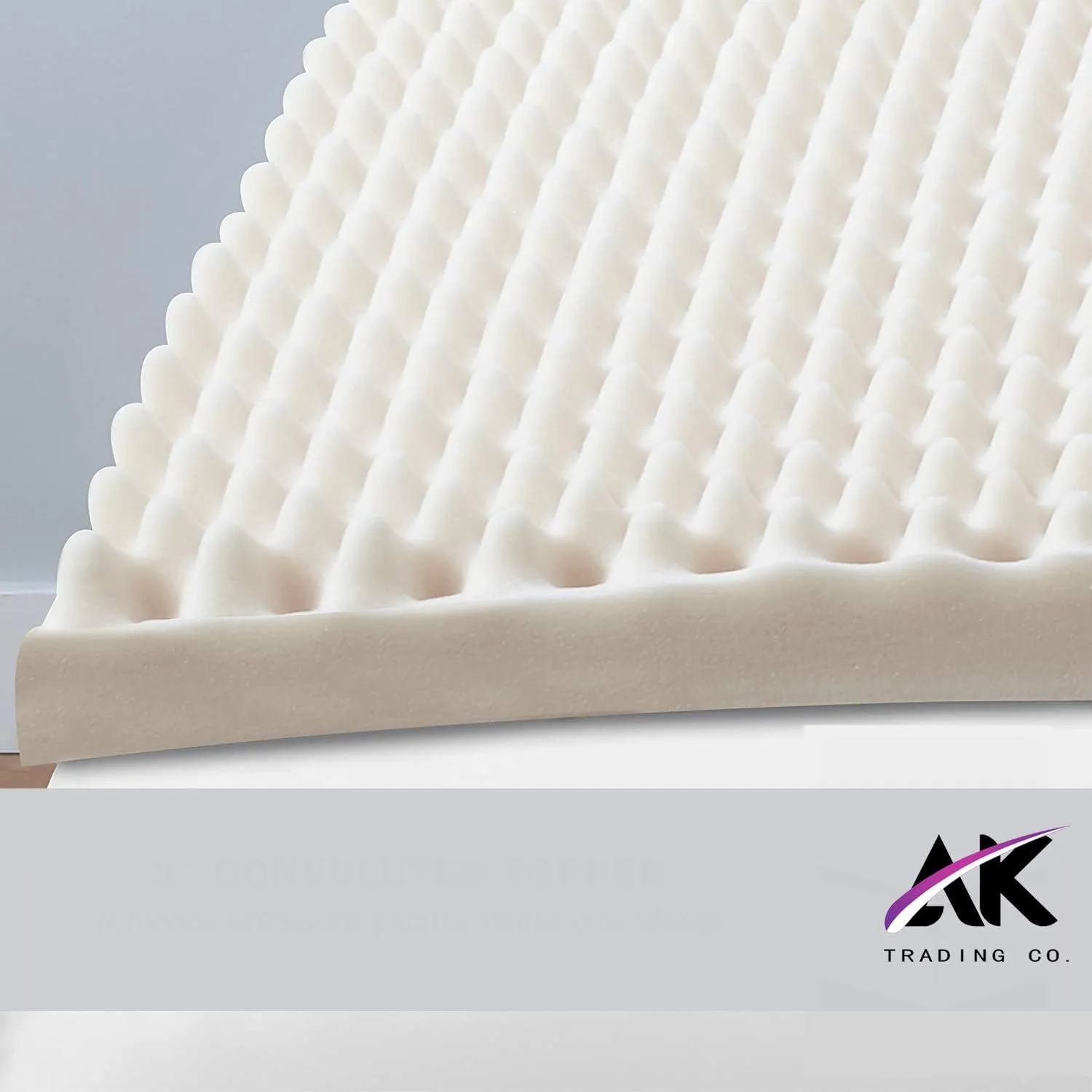 AK TRADING CO. 2.5" x 36" x 72" Thick Convoluted Hospital Mattress Pad, Egg Crate Foam Foam Sheet | Mattress Pad (Medical Bed, Mattress Topper, Chairs) - Made in USA (2.5" x 36" x 72"), White